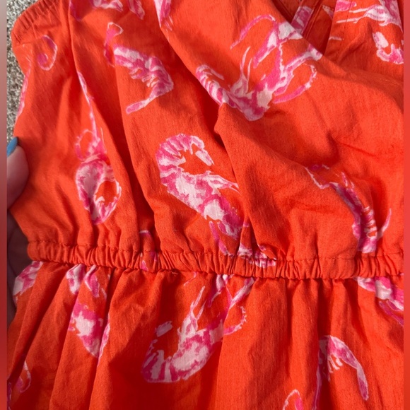 MAEVE ANTHROPOLOGIE Mini Dress Flirty Wrap Sea Shrimp Lobster Orange Dress Sz XS - Picture 5 of 10